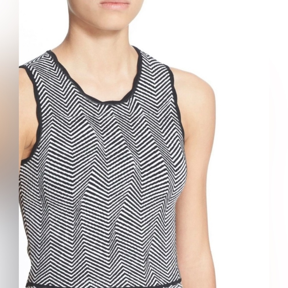 Opening Ceremony Optic Lines Black and White Jacquard Knit Sleeveless Crop Top S